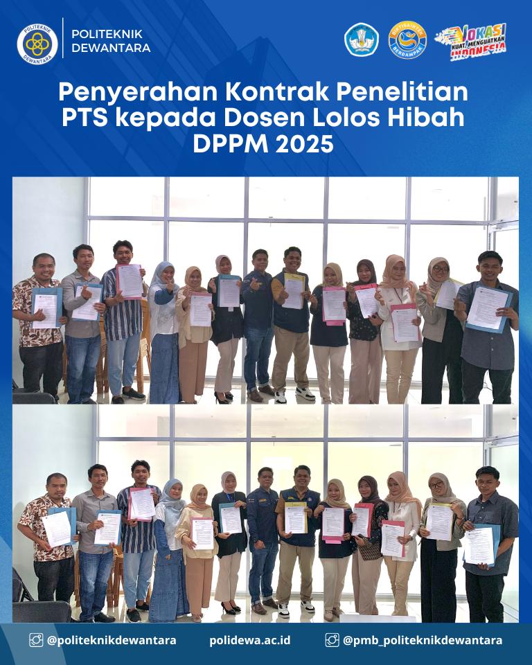 Politeknik Dewantara Serahkan Kontrak Penelitian kepada 11 Dosen Penerima Hibah DPPM 2025